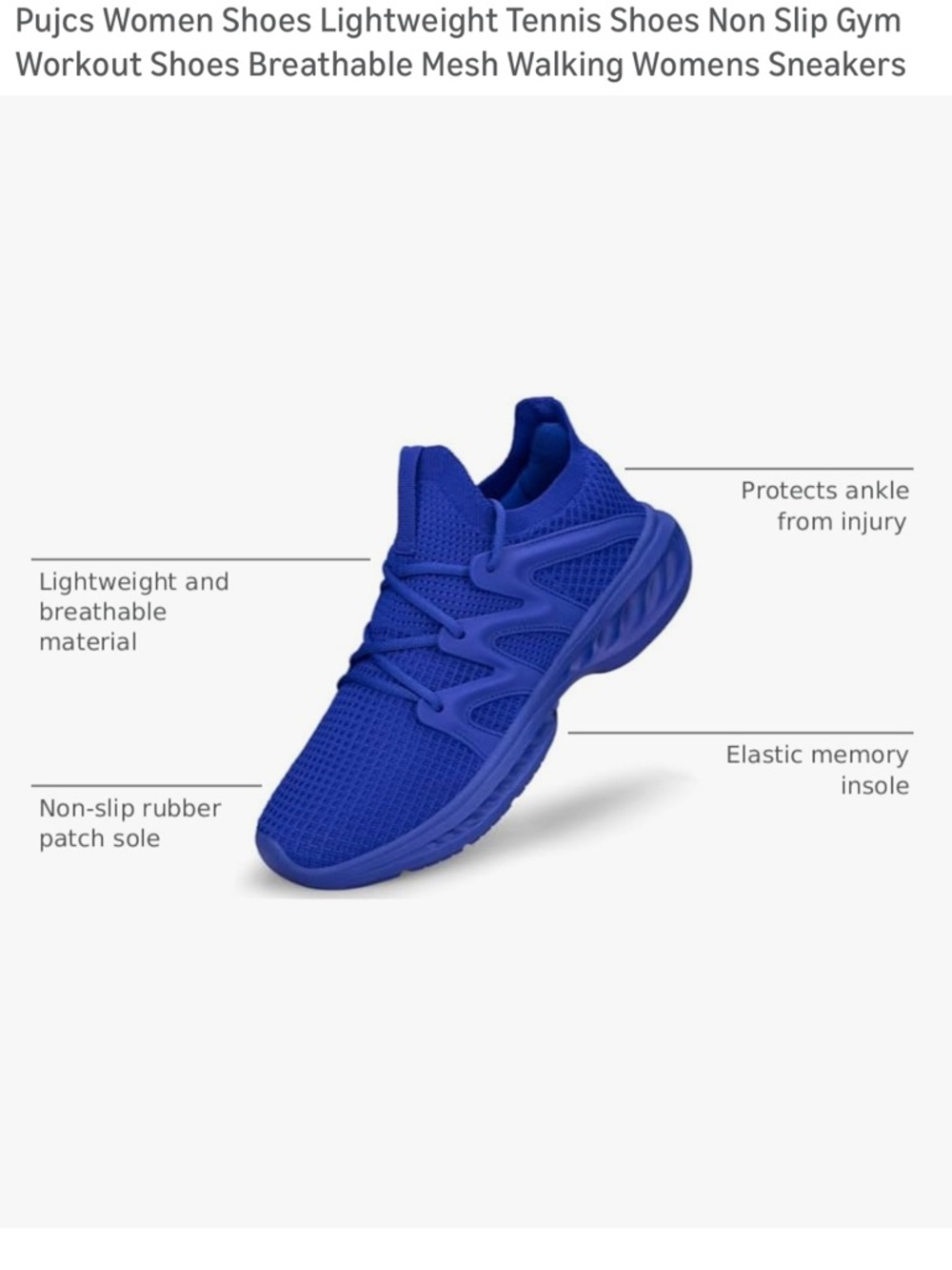Bright Electric Blue Knit Lace-Up Sneakers - Picture 3 of 10